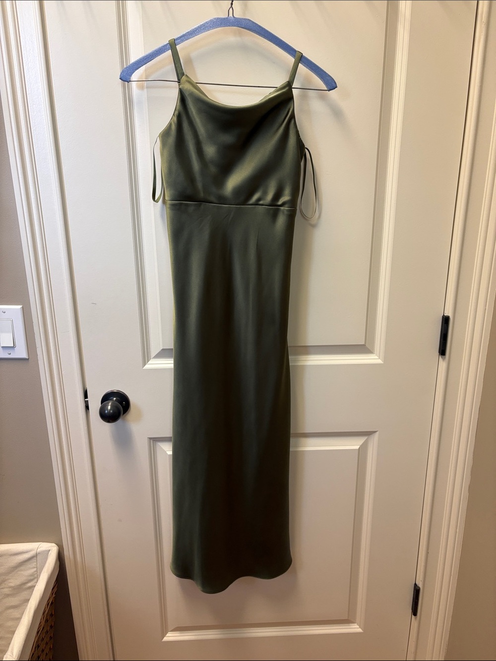 Revelry MOSS Green Satin Dress- Junior